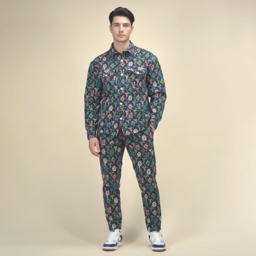 Louis Vuitton Printed Premium Shirt & Pant Combo-1