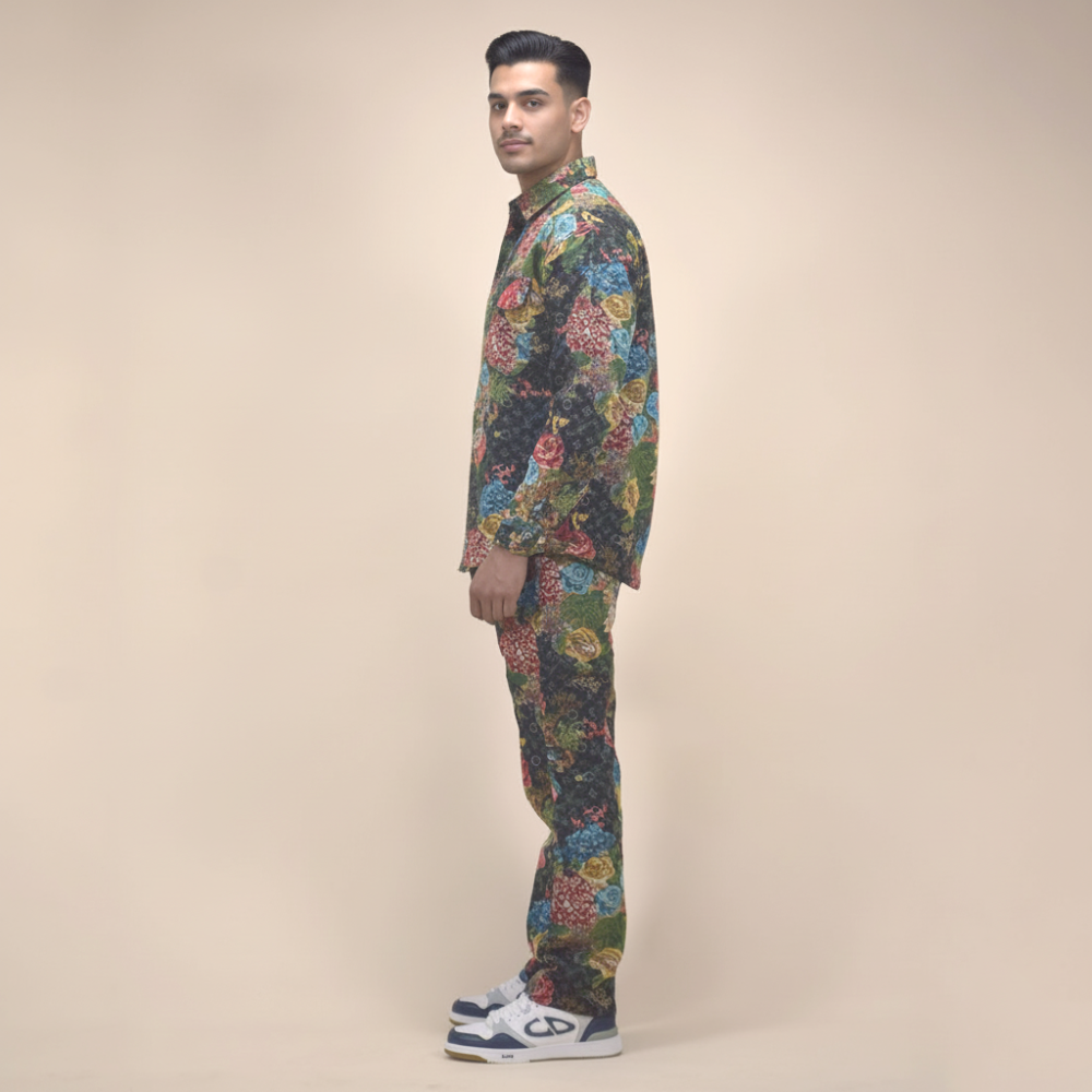 Louis Vuitton Printed Premium Men's Full Sleeve Shirt & Pant Combo-3