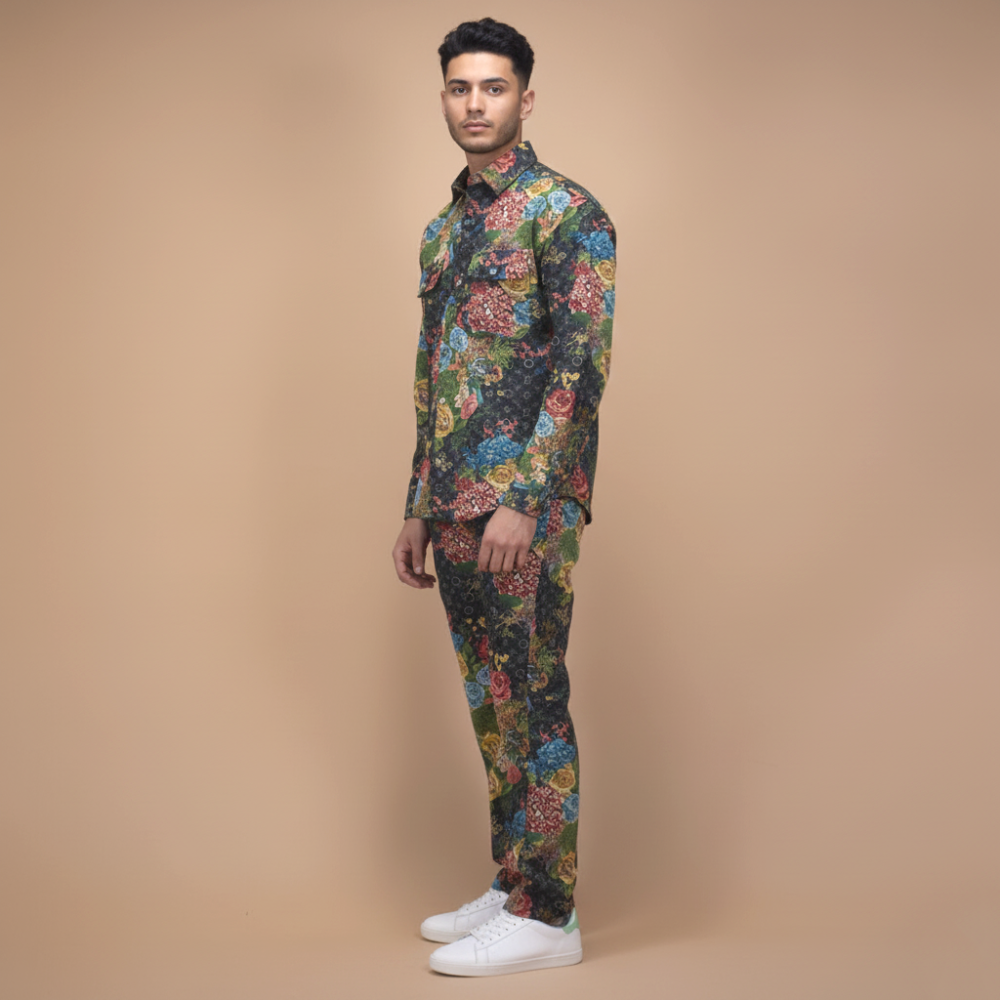 Louis Vuitton Printed Premium Men's Full Sleeve Shirt & Pant Combo-2
