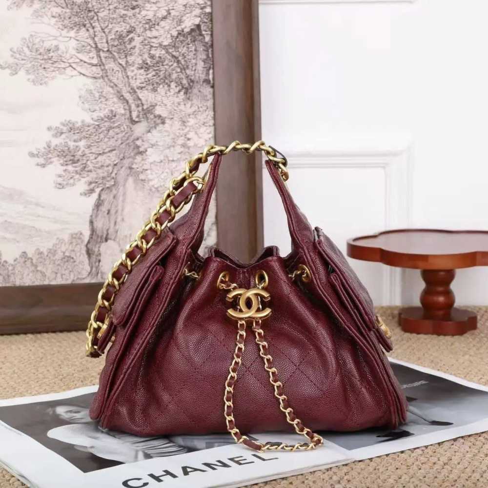 Chanel Maxi Wine Mini Hobo Bag