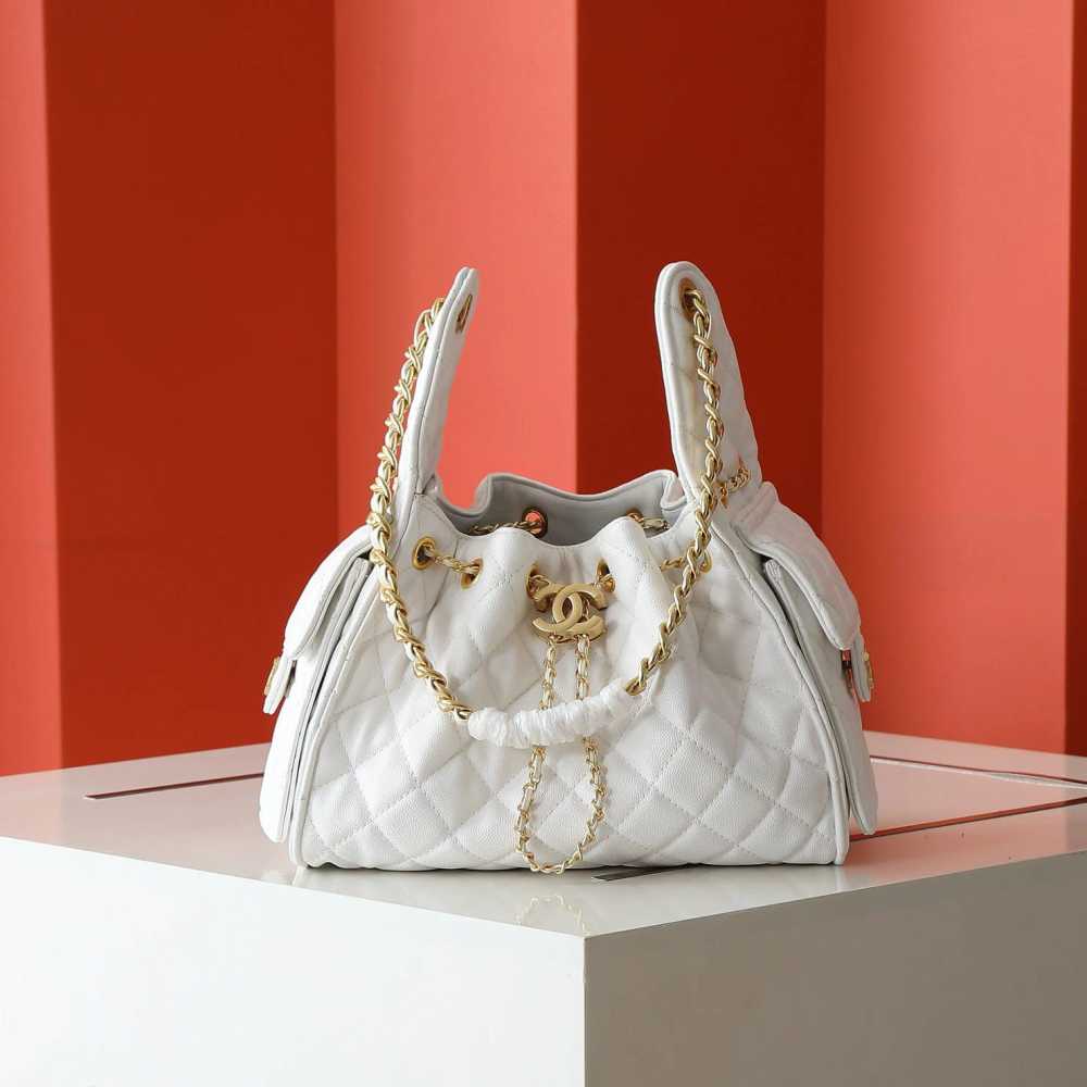 Chanel Maxi White Mini Hobo Bag