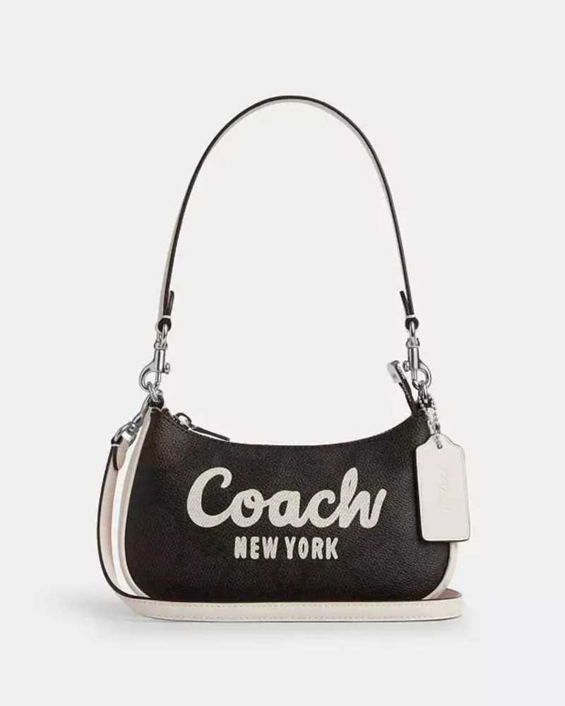Coach Emboss Teri bold Logo Black Hobo Bag
