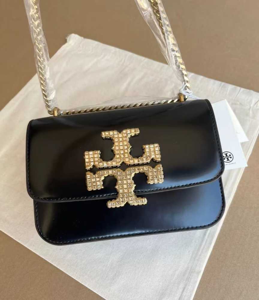Tory Burch Small Eleanor Pave Spazzolato Black Swarovski Bag-3