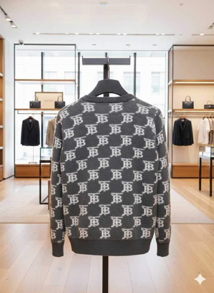 Burberry Grey Authentic Quality Pullover-thumb-2