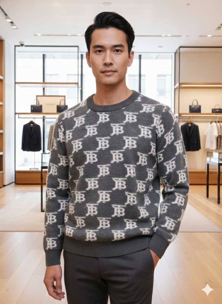 Burberry Grey Authentic Quality Pullover