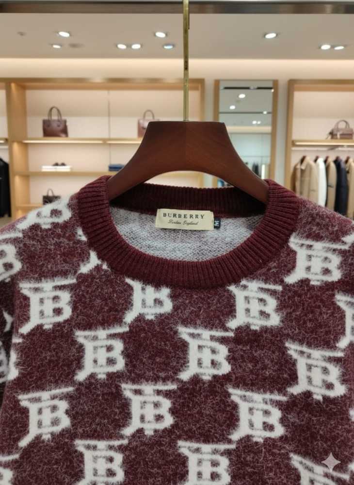 Burberry Wine Authentic Quality Pullover-thumb-3