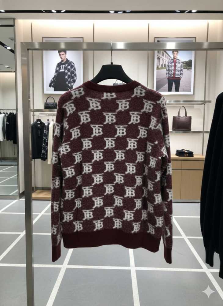 Burberry Wine Authentic Quality Pullover-thumb-2