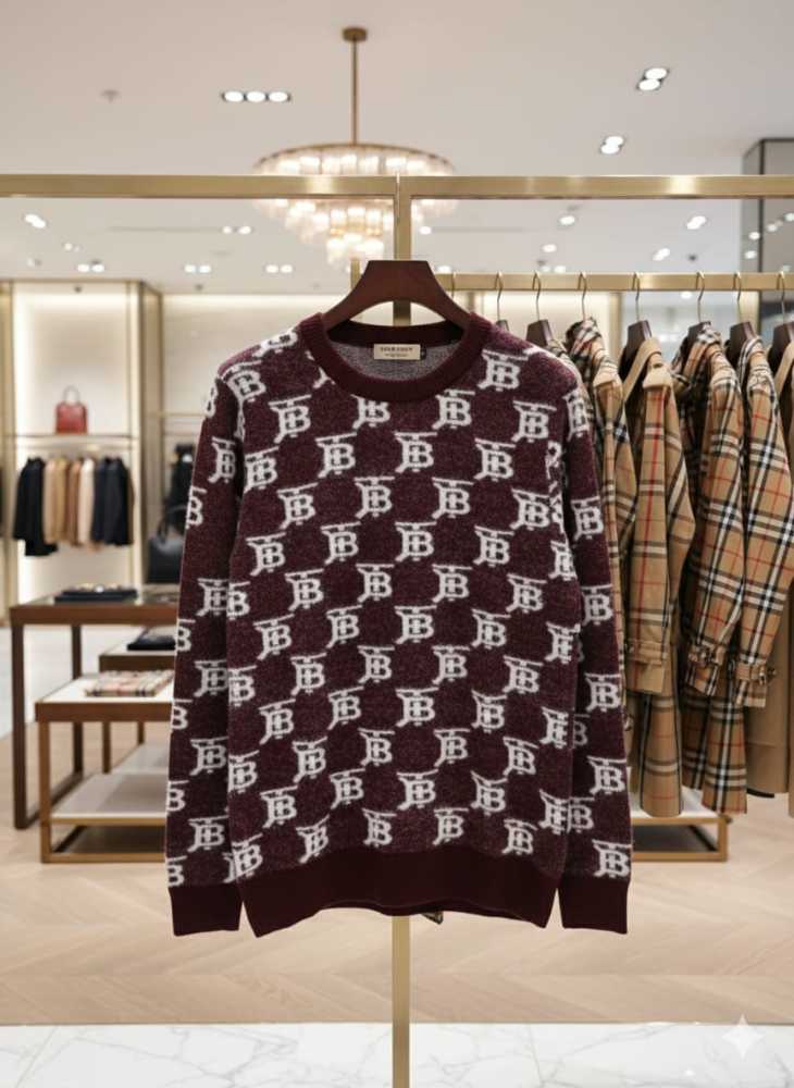 Burberry Wine Authentic Quality Pullover-thumb-4
