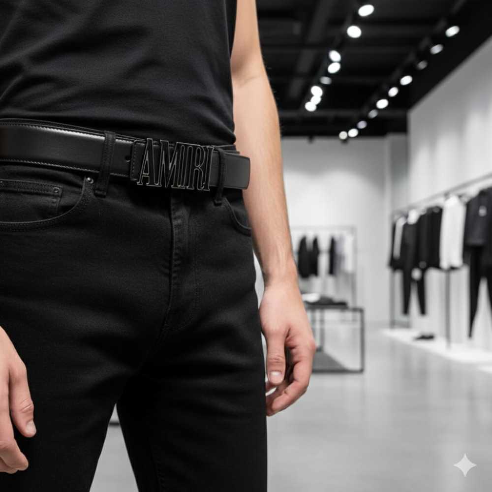 Amiri Black Premium Quality Belt-3
