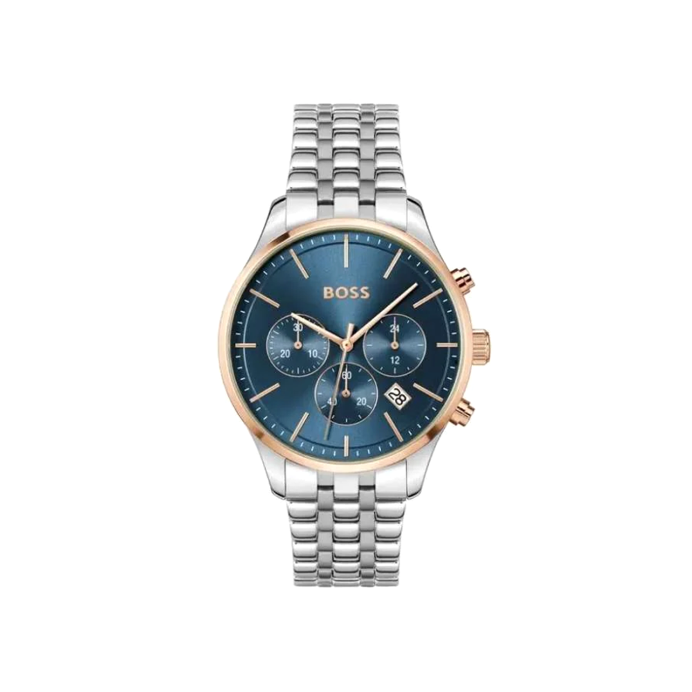 Boss Avery Blue Dial Stainless Steel Chronograph Watch For Men – 1514158-0
