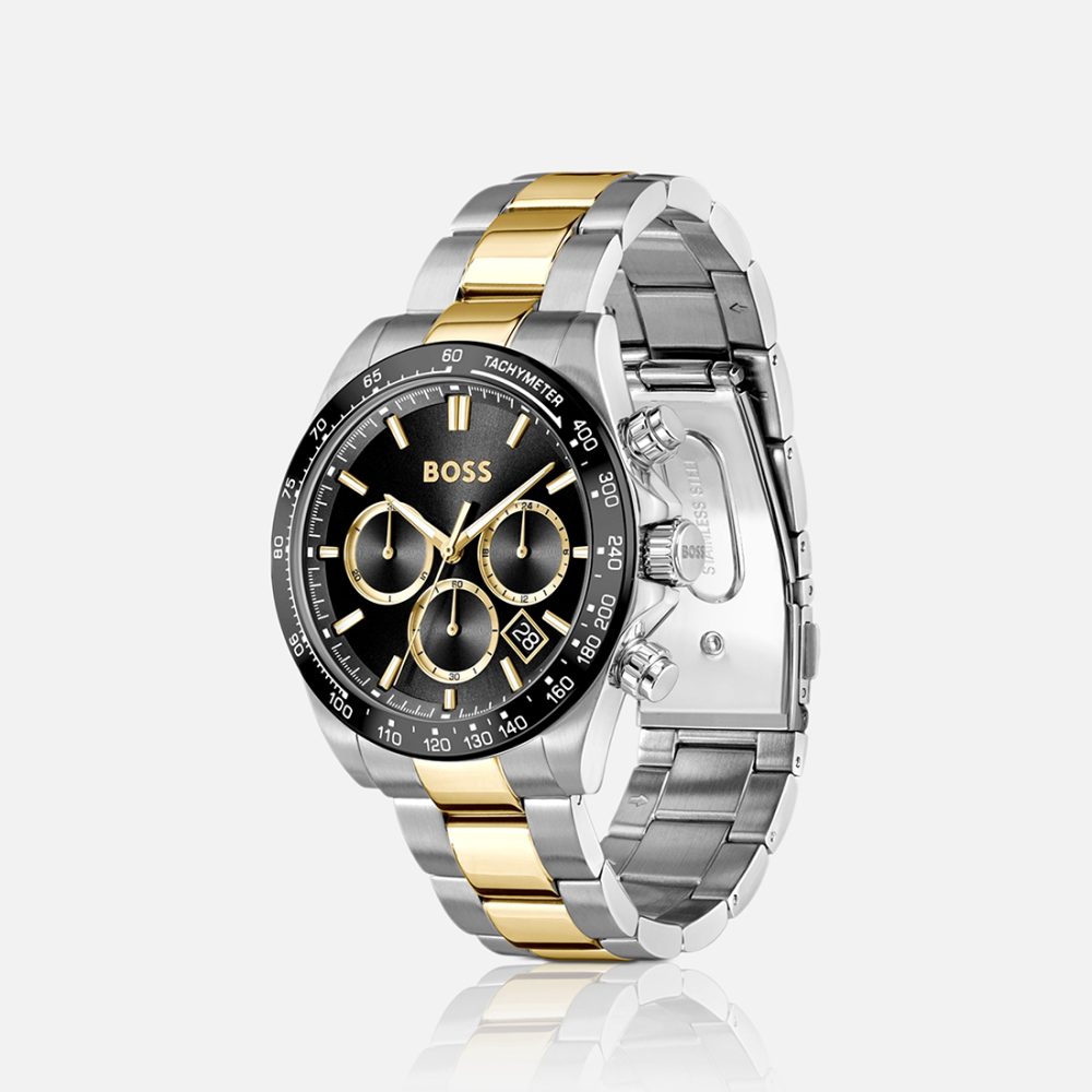 Boss Hero 2.0 Black-Dial Chronograph Watch With Two-Tone Bracelet 1514269-1