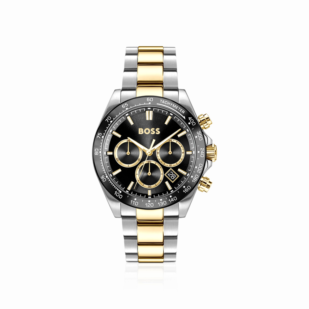Boss Hero 2.0 Black-Dial Chronograph Watch With Two-Tone Bracelet 1514269-0