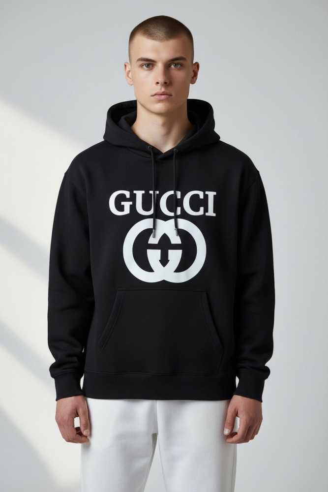Gucci Black Embroidery Logo Premium Quality Hoodie-1
