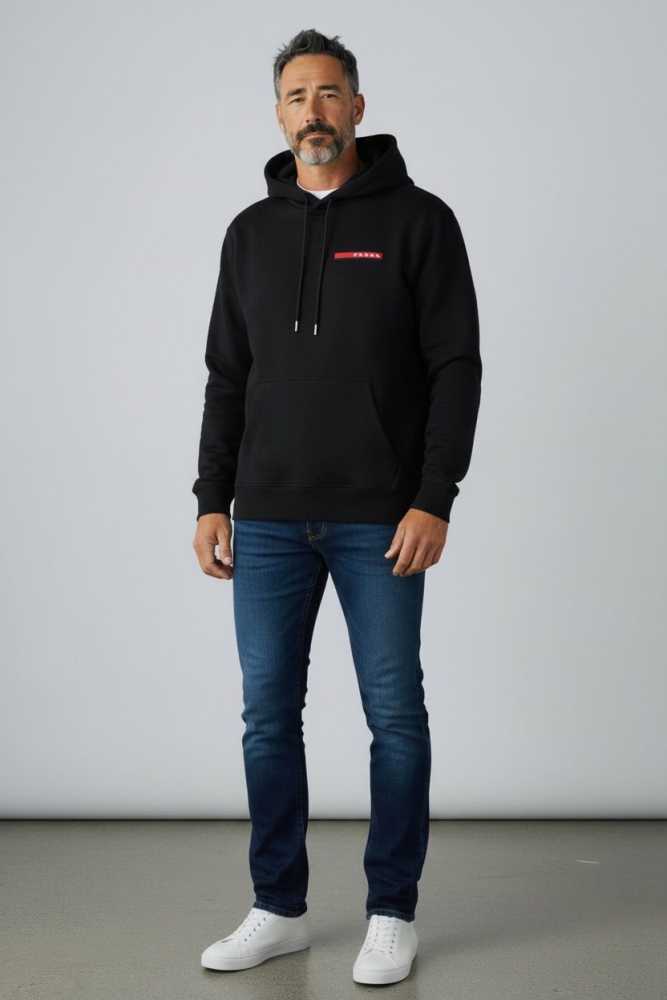 Prada Black Embroidery Logo Premium Quality Hoodie