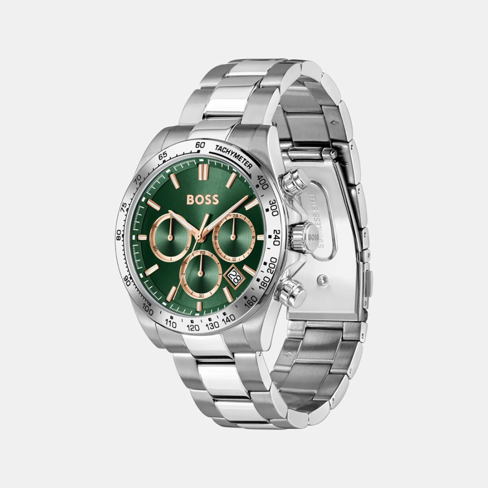 Boss Hero 2.0 Green-Dial Chronograph Watch With Two-Tone Bracelet 1514268-1