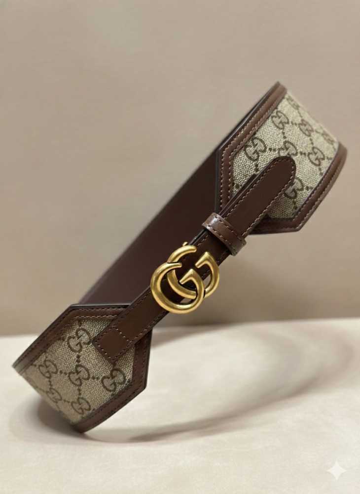 Gucci Brown & Golden Supreme Signature 7CMS Waist Belt