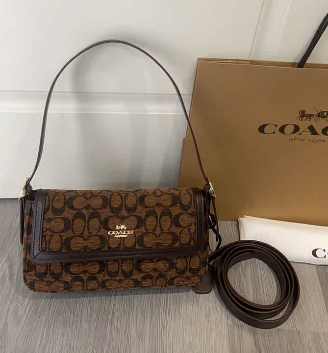 Coach Eatta Brown Small Flap Tote Bag-3