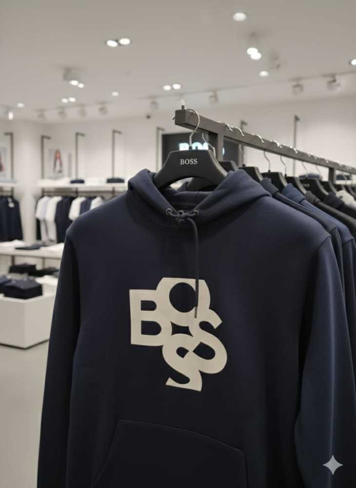 Boss Blue Hood Embroidery Logo Hoodie-1