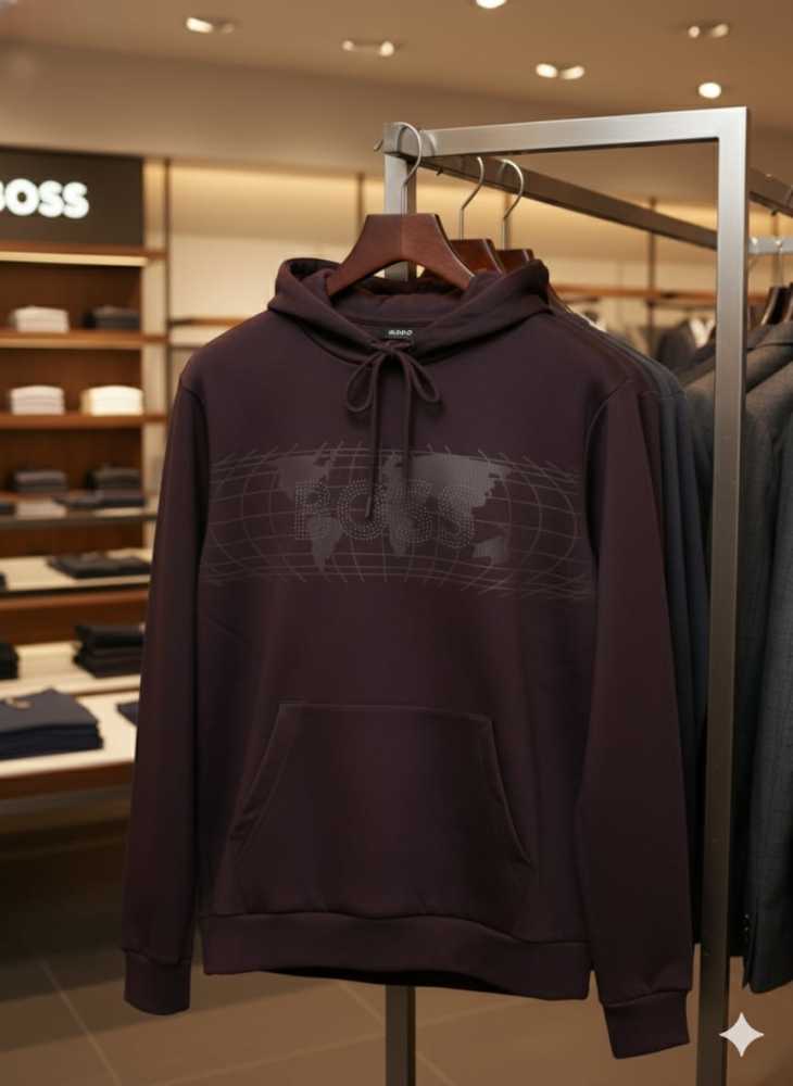 Boss Wine Hood Embroidery Logo Hoodie-2