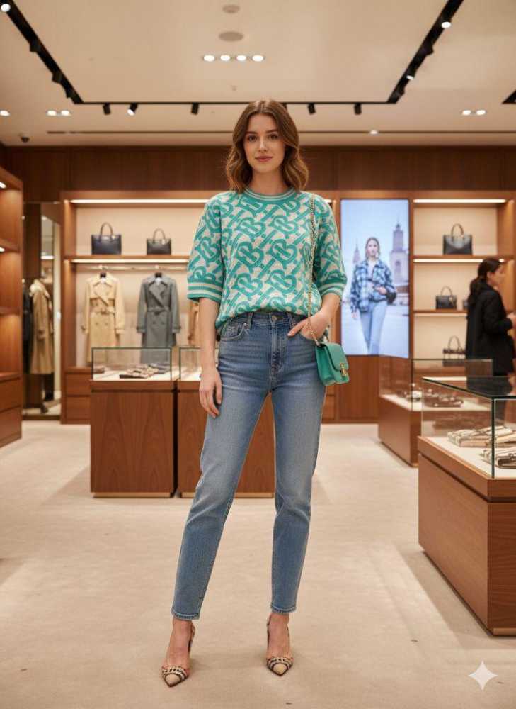 Burberry Blue Premium Quality Pullover-thumb-1