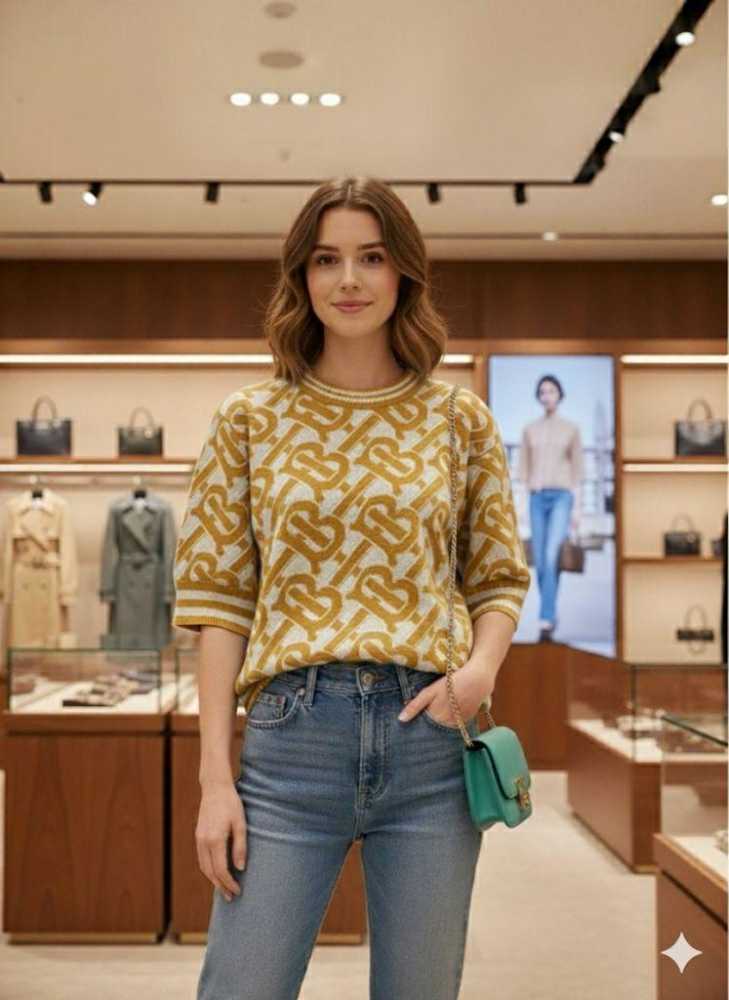 Burberry Yellow Premium Quality Pullover-thumb-2