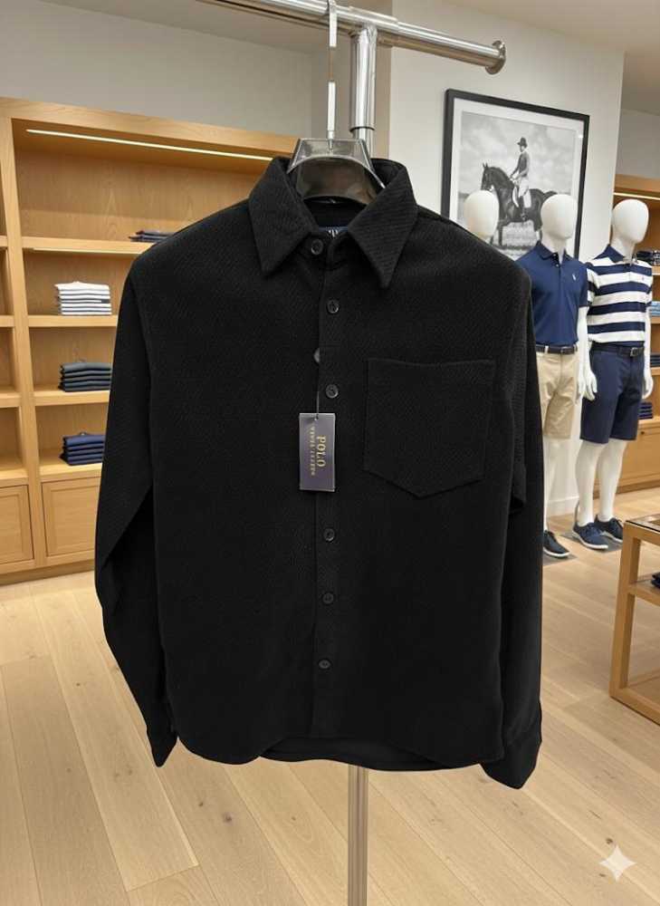 Ralph Lauren Embroidered Black Premium Cotton Shirt