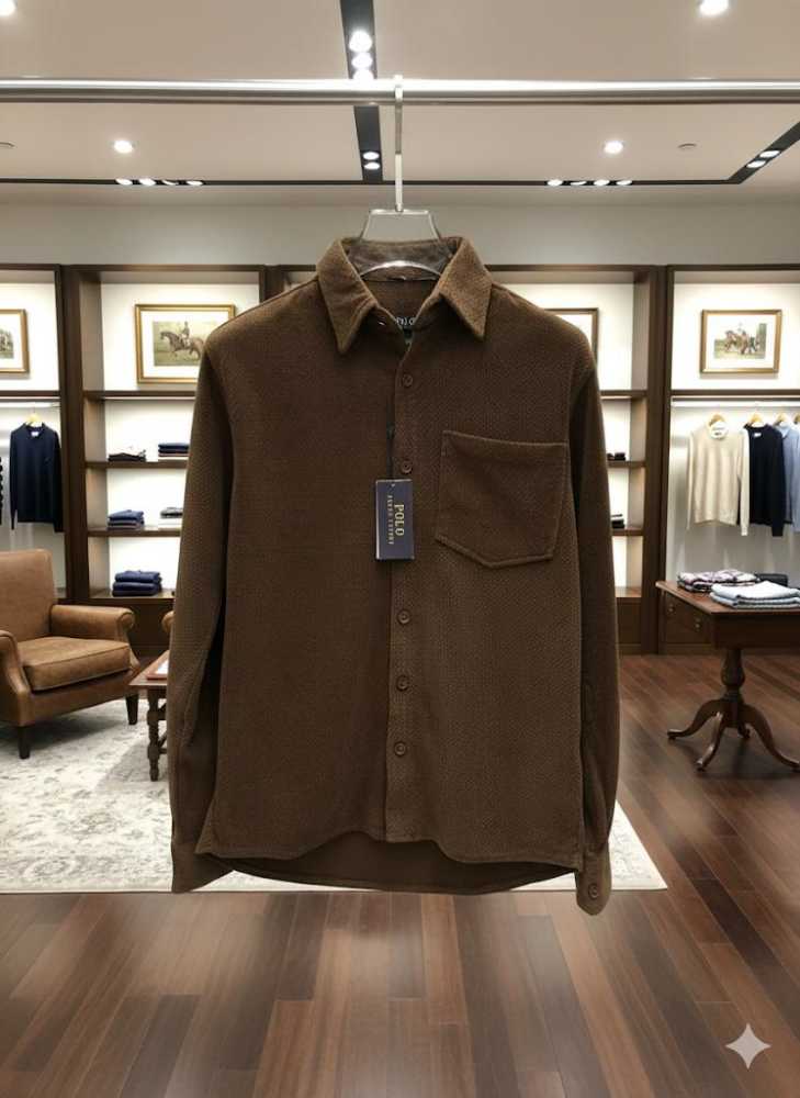 Ralph Lauren Embroidered Brown Premium Cotton Shirt