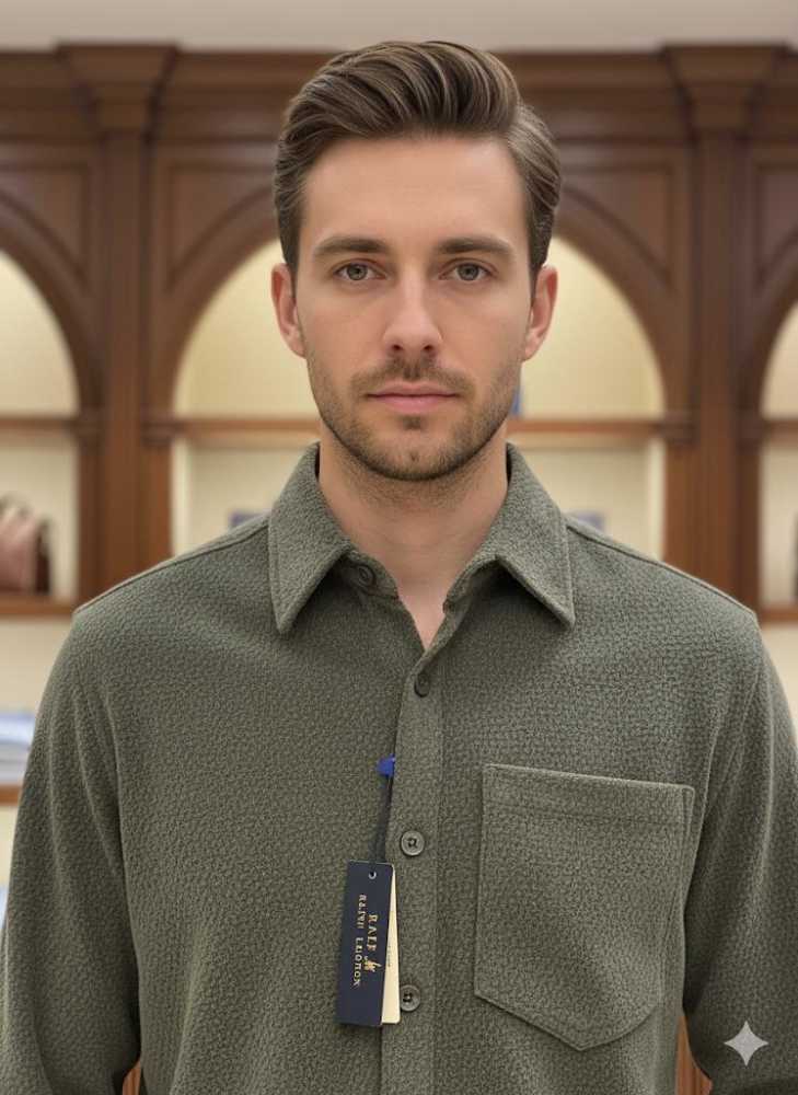 Ralph Lauren Embroidered Green Premium Cotton Shirt-3