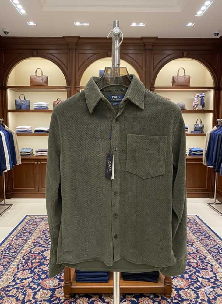 Ralph Lauren Embroidered Green Premium Cotton Shirt-1