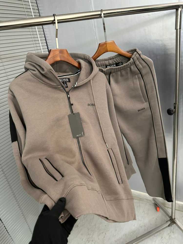 Hugo Boss Light Brown Premium Quality Warm Tracksuit --4