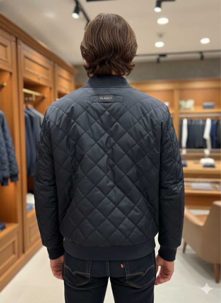 Gant Blue Premium Quality Imported Fabric Full Bomber Jacket-2