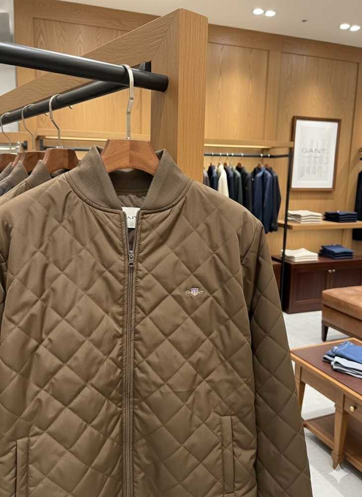 Gant Brown Premium Quality Imported Fabric Full Bomber Jacket-4