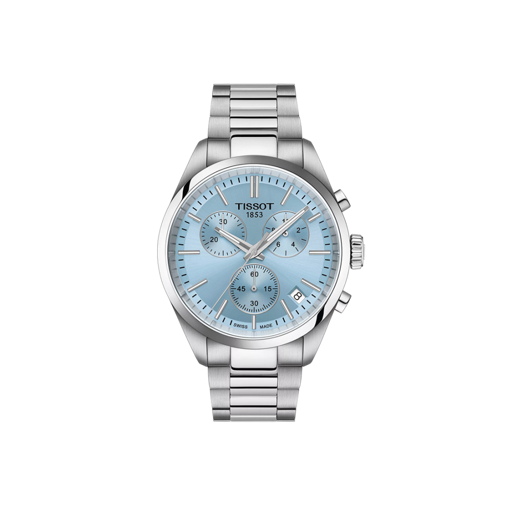 Tissot PR 100 Chronograph T150.417.11.351.00 Light Blue Dial Men's Watch-0