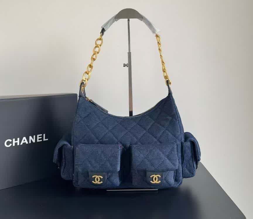 Chanel Blue Cargo Hobo Bag