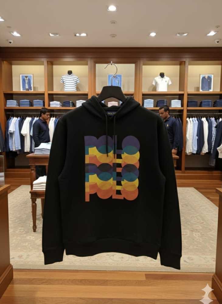 Ralph Lauren Black Embroidery Logo Hoodie-1