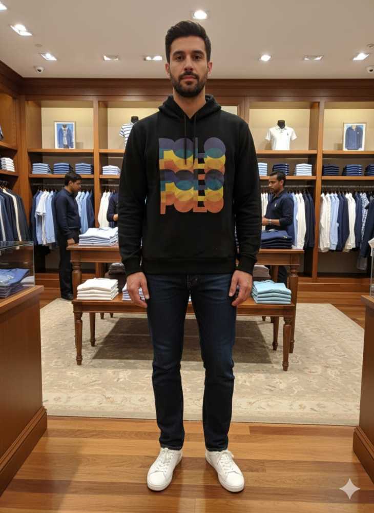 Ralph Lauren Black Embroidery Logo Hoodie