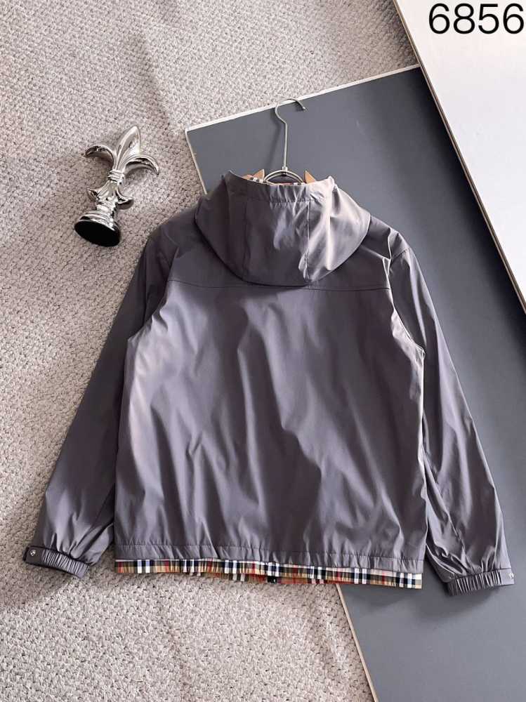 Burberry Grey Vintage Hooded Wind Cheater Zipper-2