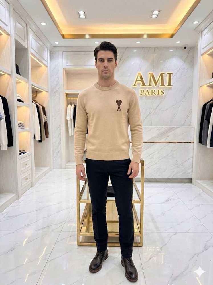 Ami Paris Brown Premium Quality Luxury Sweatshirt