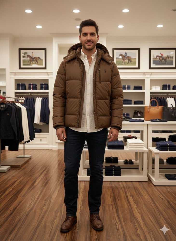 Ralph Lauren Dark Brown Premium Quality Puffer Jacket