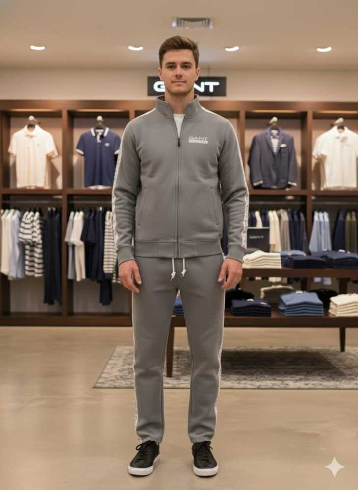 Gant Grey Premium Quality Warm Tracksuit-0