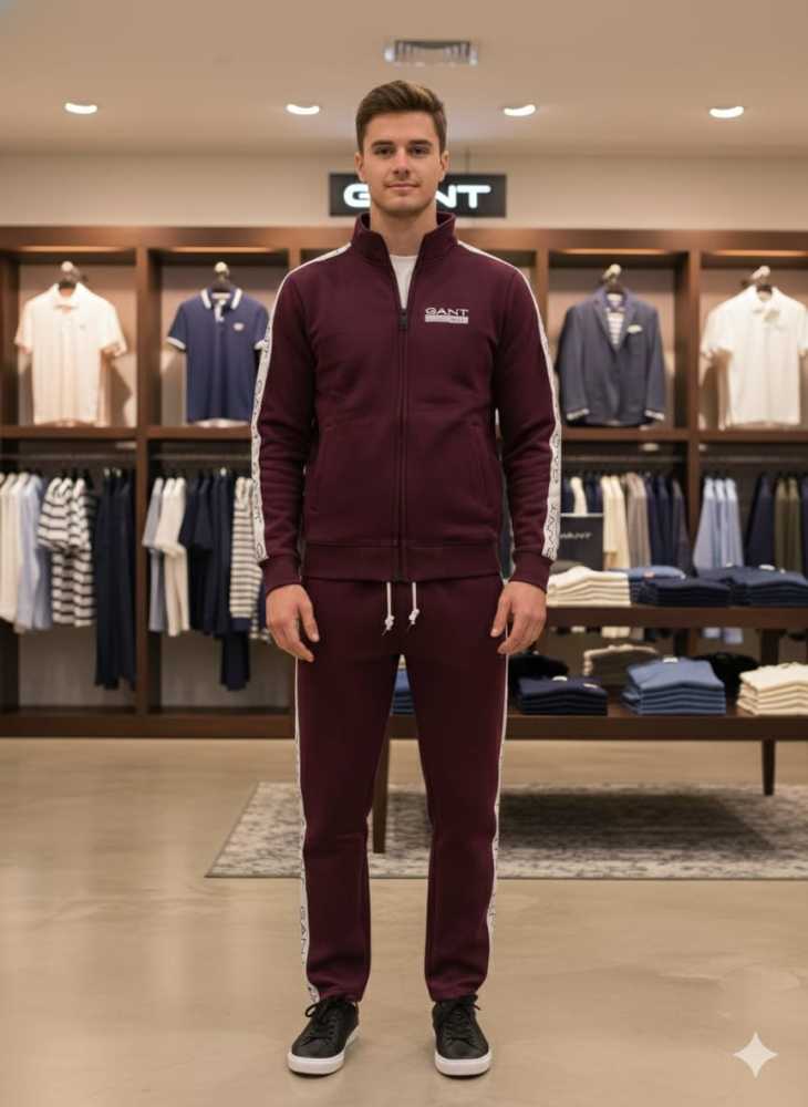 Gant Wine Premium Quality Warm Tracksuits-0