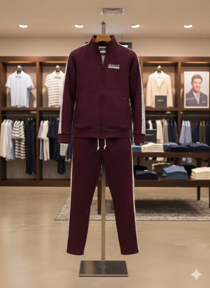 Gant Wine Premium Quality Warm Tracksuits-3
