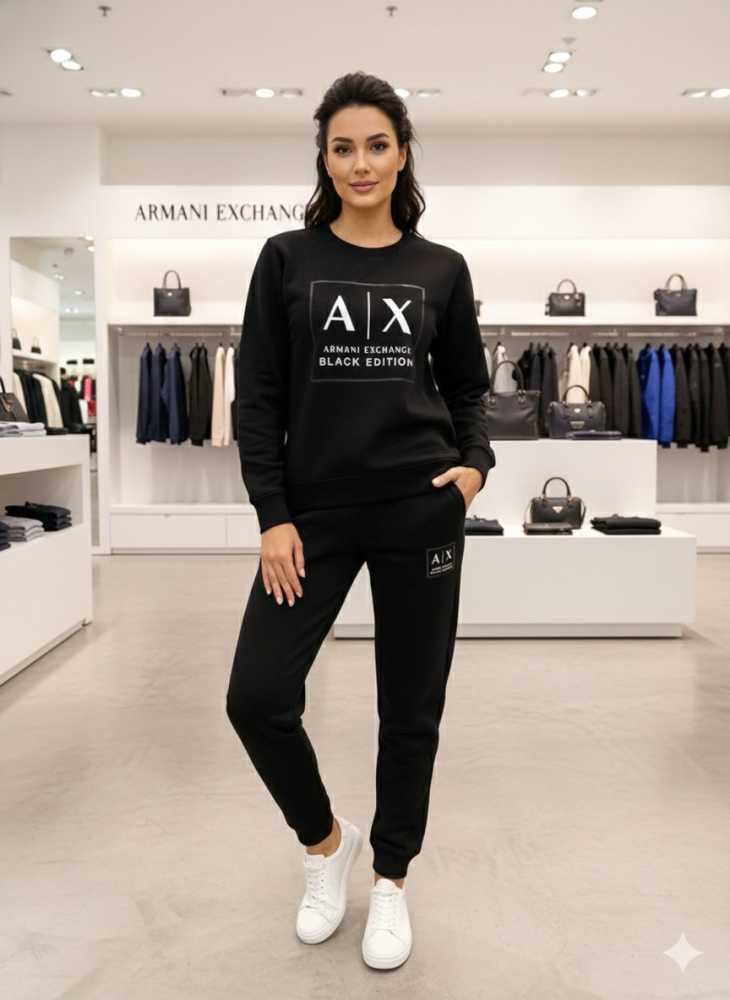 Armani Exchange Black Premium Quality Tracksuits-0