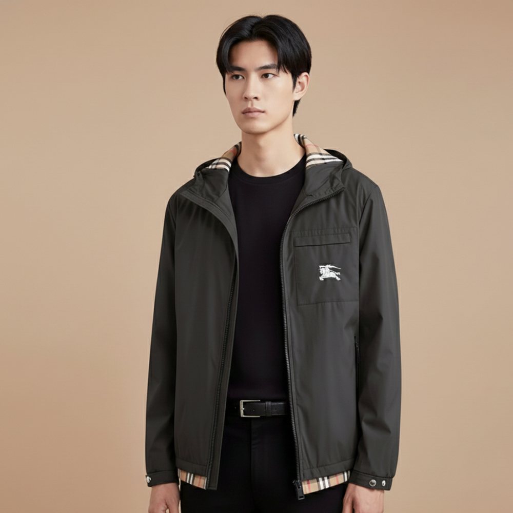 Burberry Black Vintage Hooded Jacket