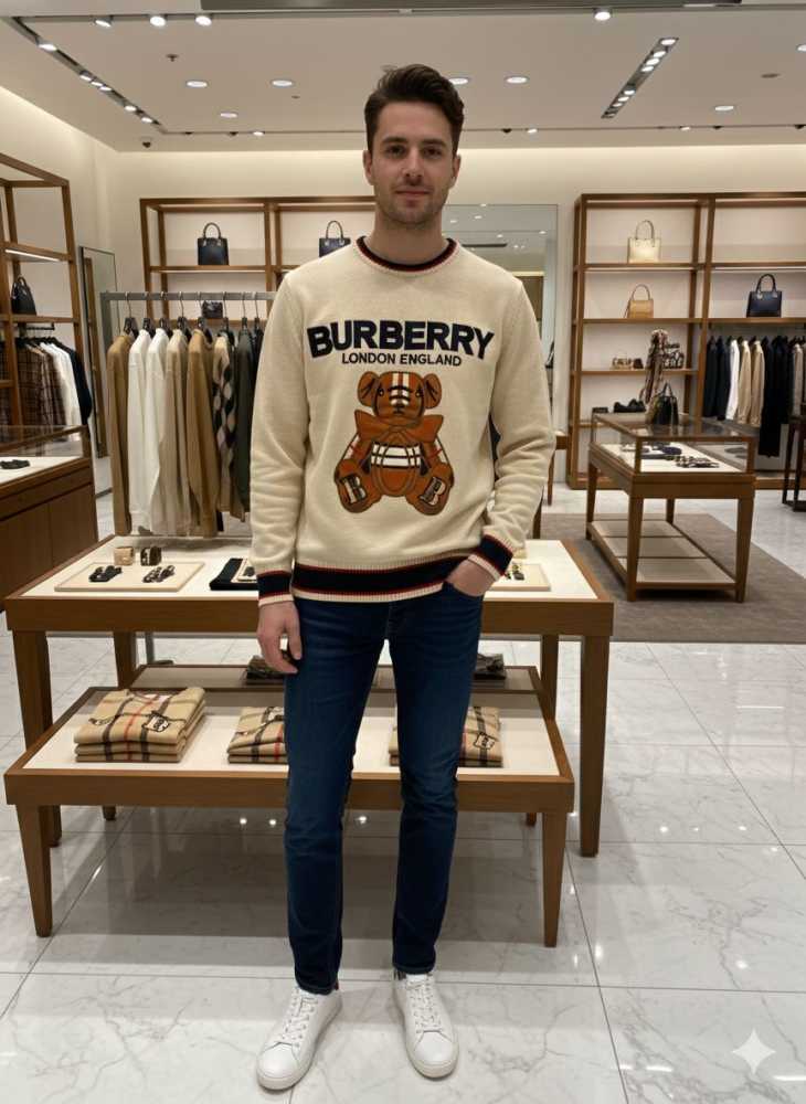 Burberry Cream Premium Quality Sweatshirt-0
