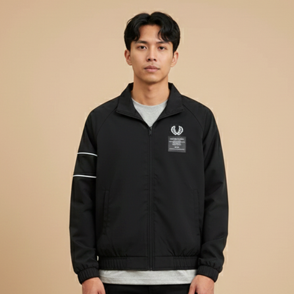 Fred Perry Black Oblique Premium Quality Zipper
