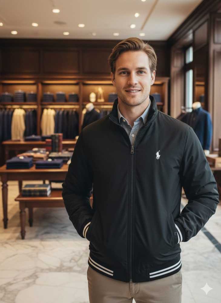 Ralph Lauren Black Premium Quality Cotton Blend Jacket-1