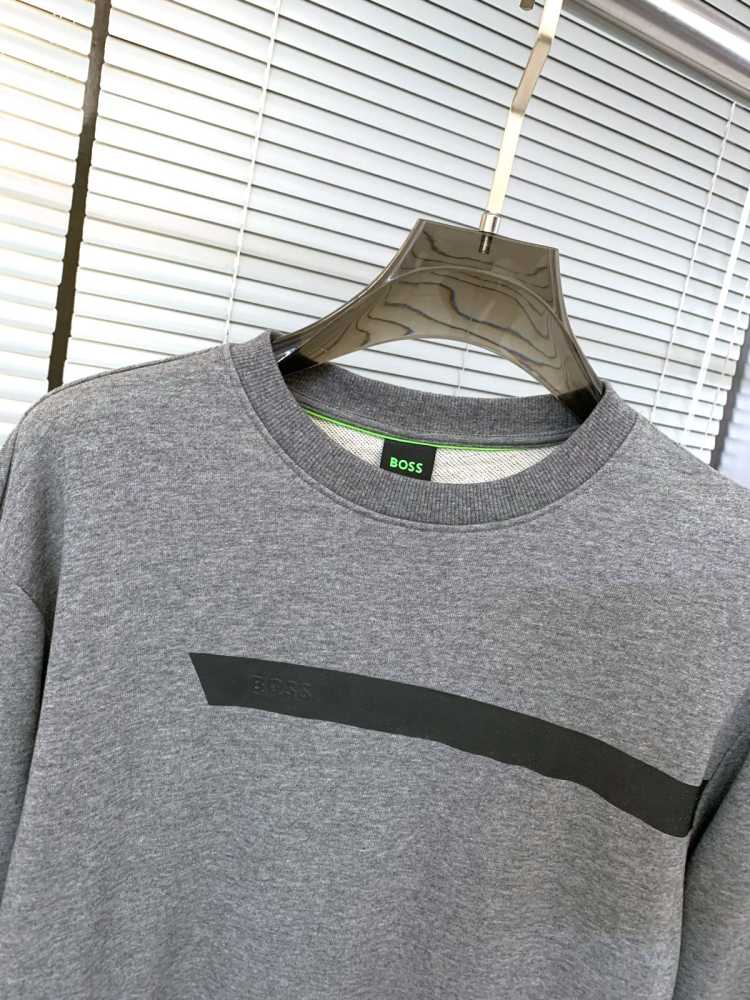 Boss Embroidery Grey cotton Sweatshirt-4