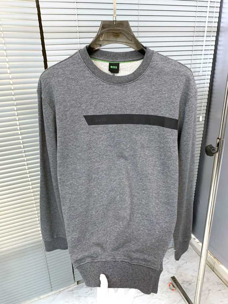 Boss Embroidery Grey cotton Sweatshirt-5