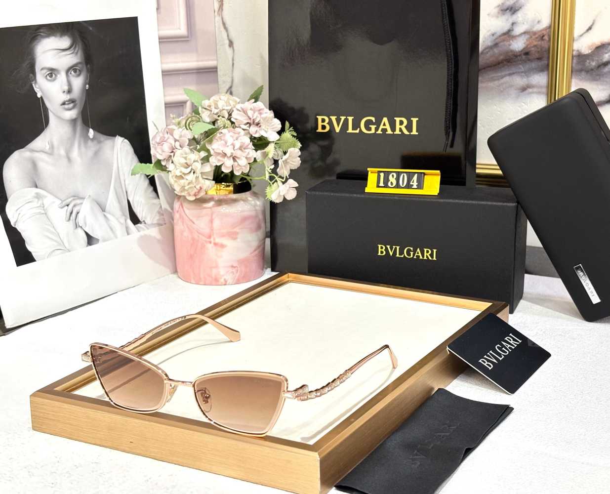 Bvlgari Rose Gold Premium Women's Sunglasses-0